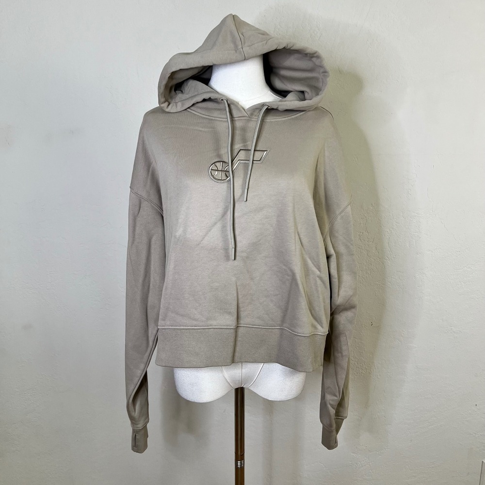 Utah Jazz NBA Hoodie Pro Standard Women Size M Taupe New Luxury Athletic Logo